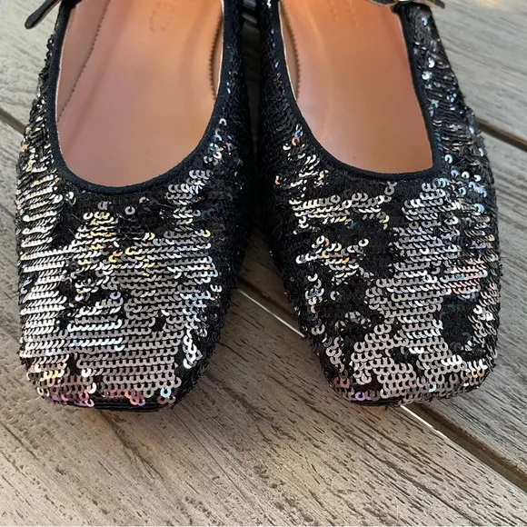J. Crew Anya Mary Jane Flats in Sparkle Womens Size 9.5