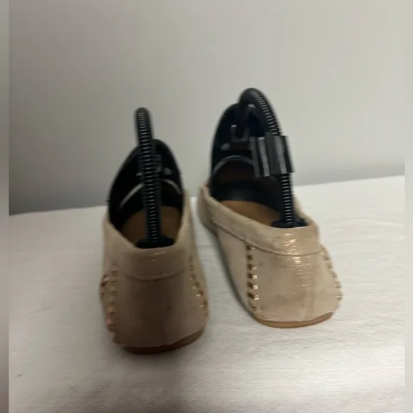 Jack‎ Rogers Millie Leather Moccasin Flats Shimmery Gold Women's Size 7.5