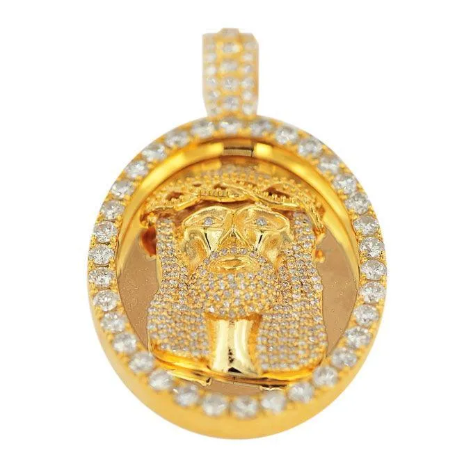 JDP16419 - DIAMOND JESUS MEDAL PENDANT
