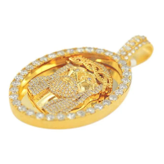 JDP16419 - DIAMOND JESUS MEDAL PENDANT