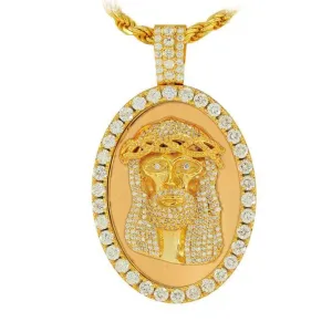 JDP16419 - DIAMOND JESUS MEDAL PENDANT