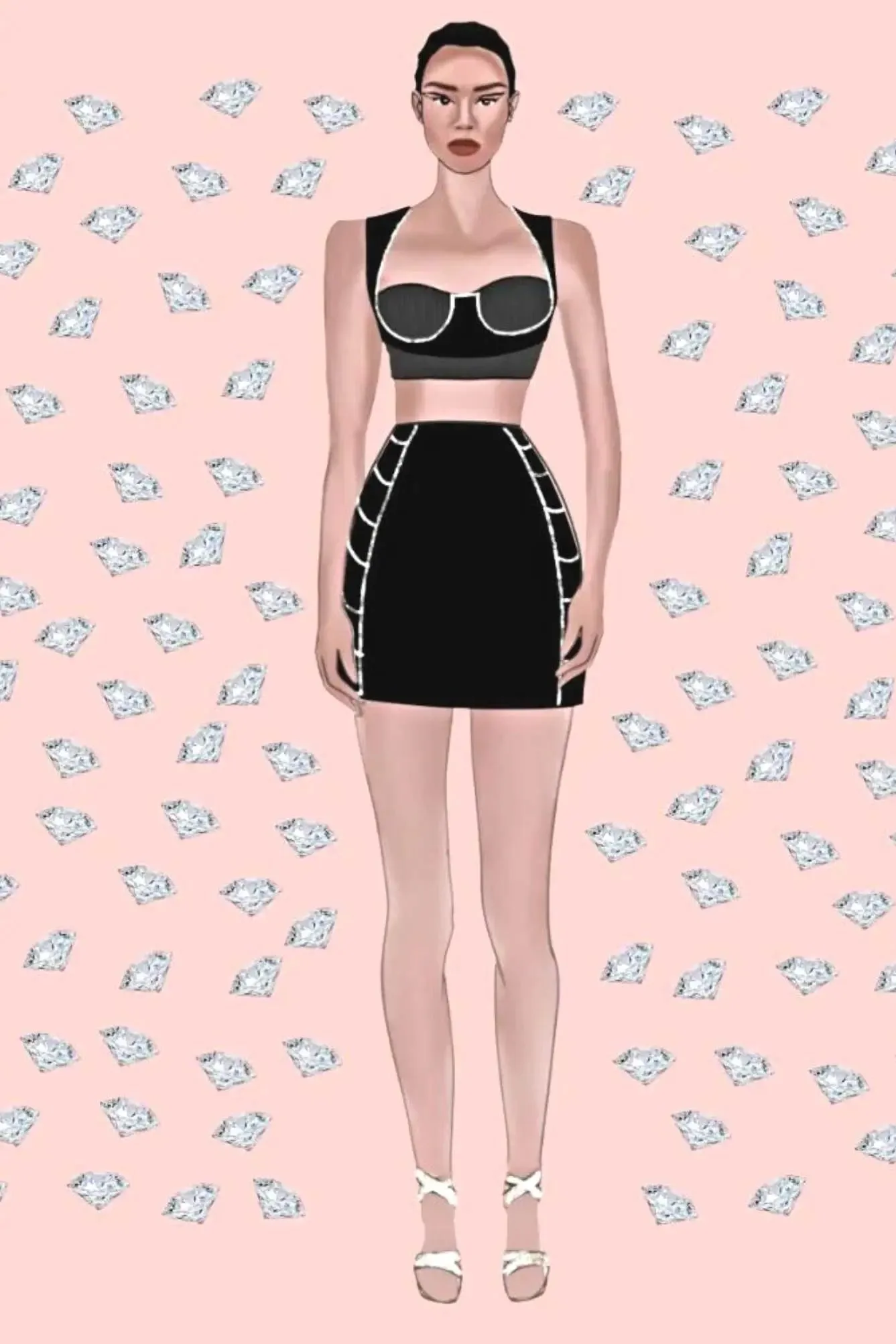 Jewels Are My Best Friend Black Pearl / Moonstone Top