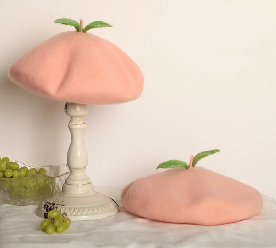 Juicy Peach Wool Beret