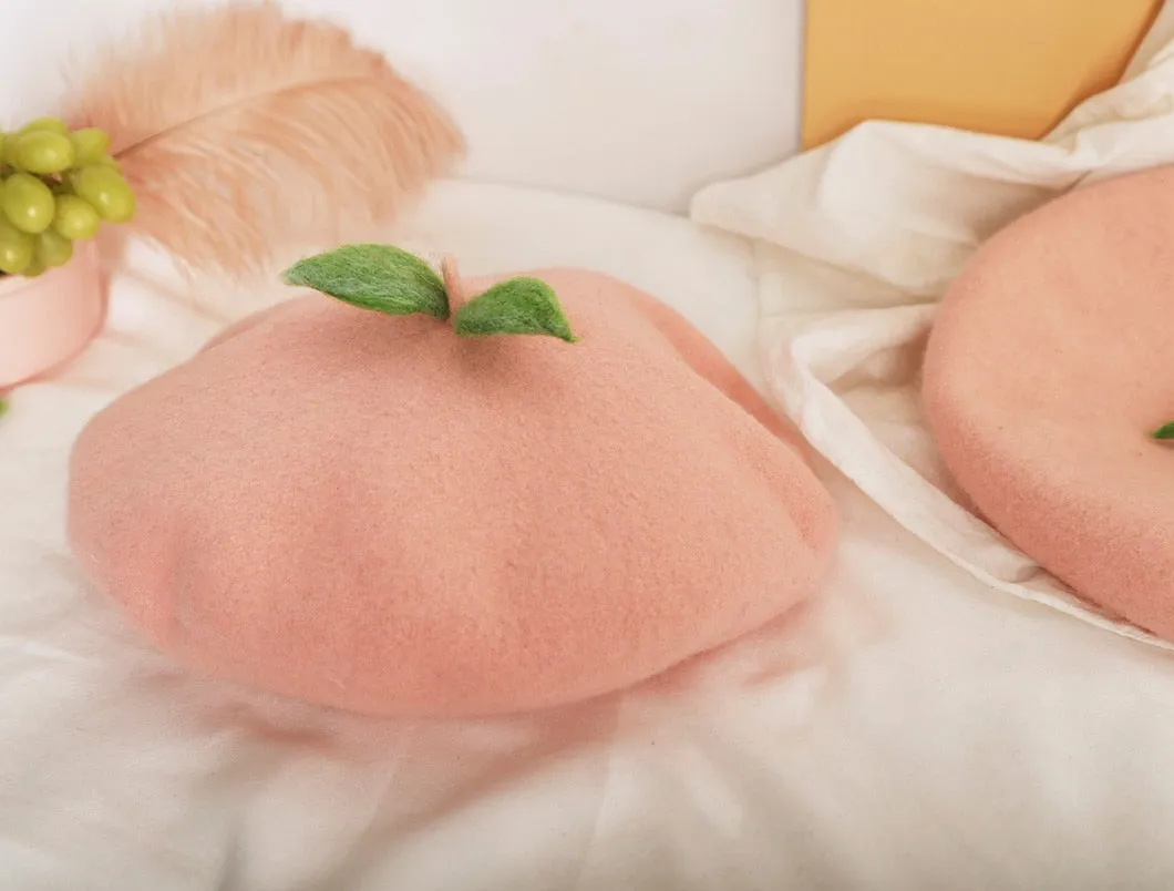 Juicy Peach Wool Beret