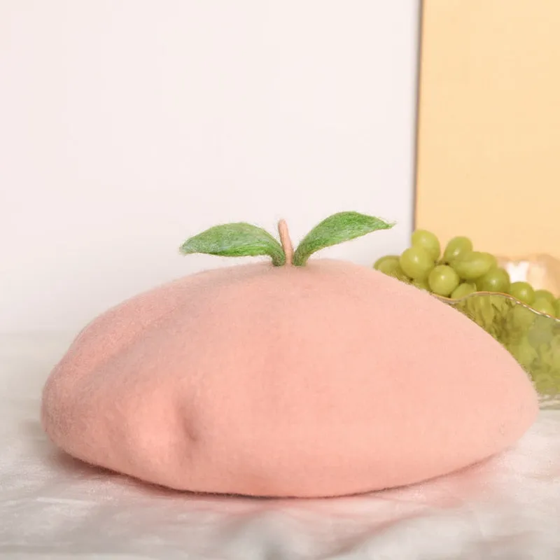 Juicy Peach Wool Beret