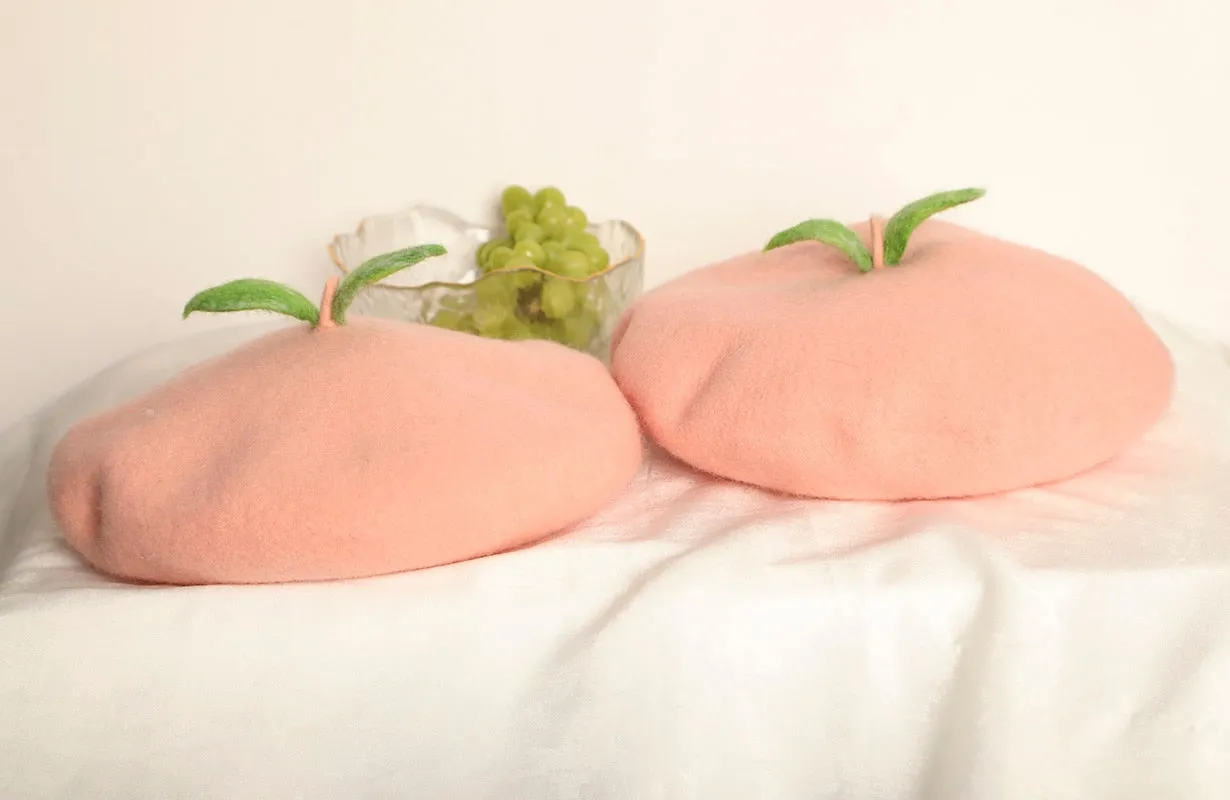 Juicy Peach Wool Beret