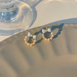 Just Lil Things  White Pin Earrings jlt11277