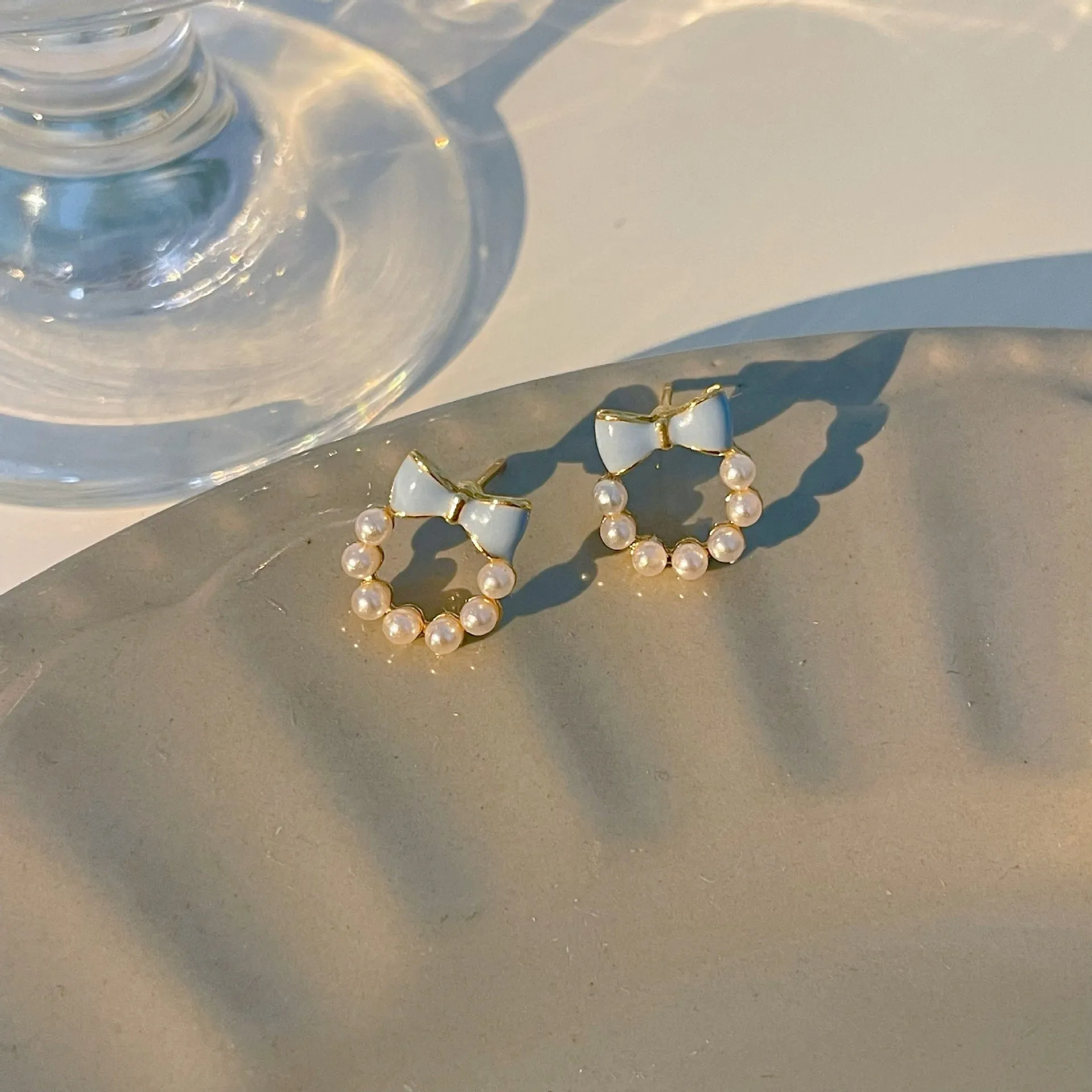 Just Lil Things  White Pin Earrings jlt11277