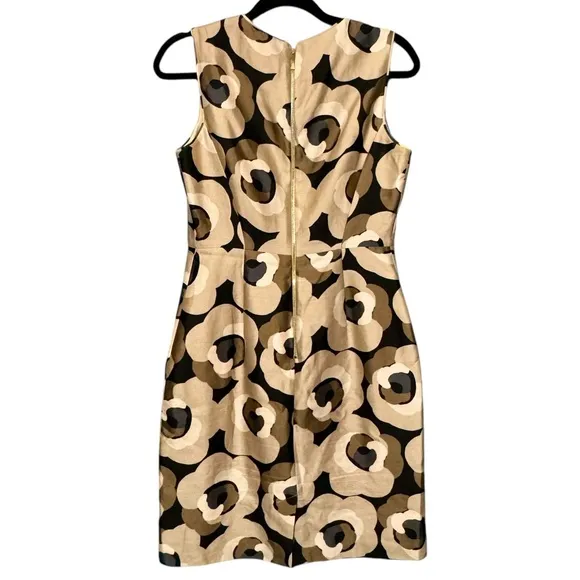 Kate Spade Della Deco Rose Sleeveless Silk Cotton Blend Sheath Dress size 4