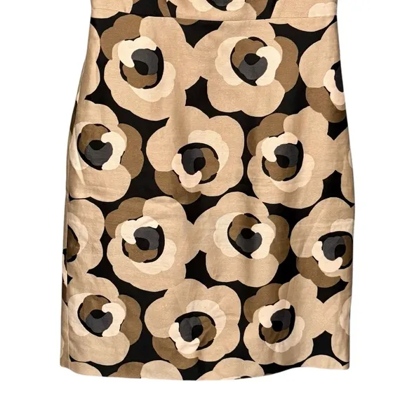 Kate Spade Della Deco Rose Sleeveless Silk Cotton Blend Sheath Dress size 4