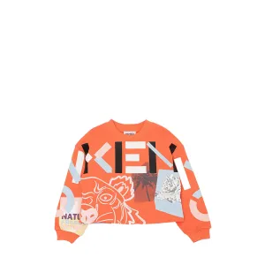Kenzo Kids Multi-Logo Cropped Sweatshirt