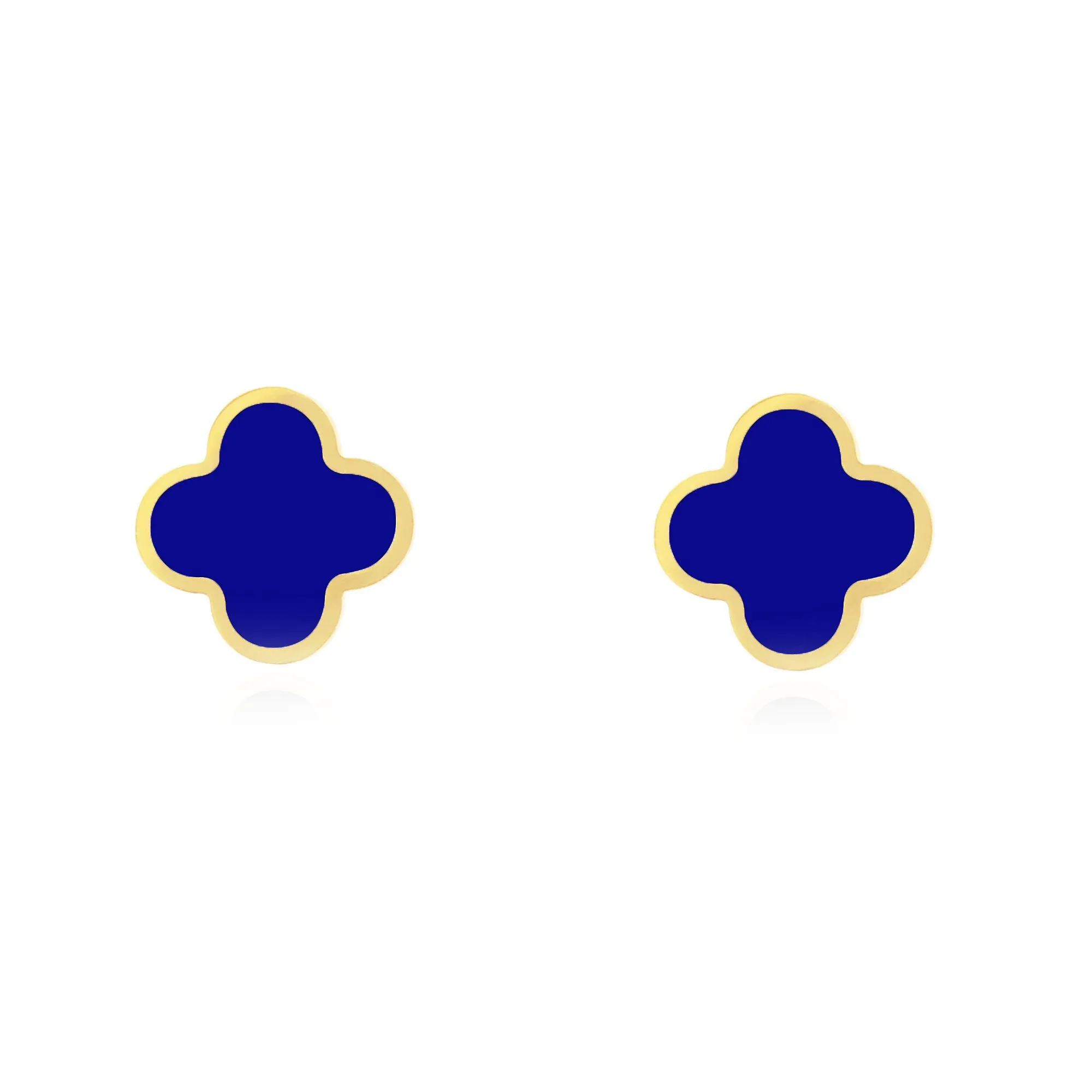 Large Lapis Clover Stud Earrings