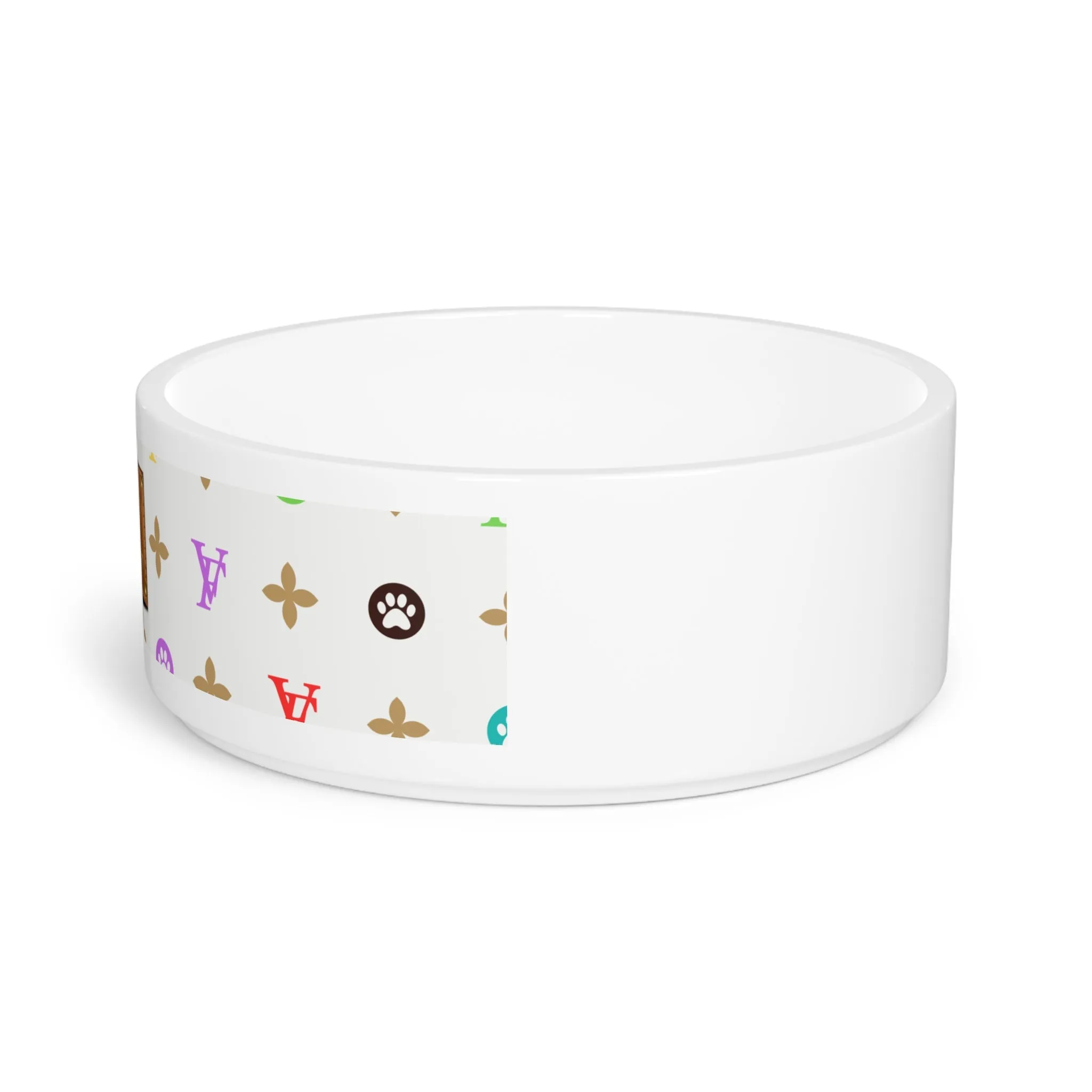 Light Furry Vuiton Pet Bowl