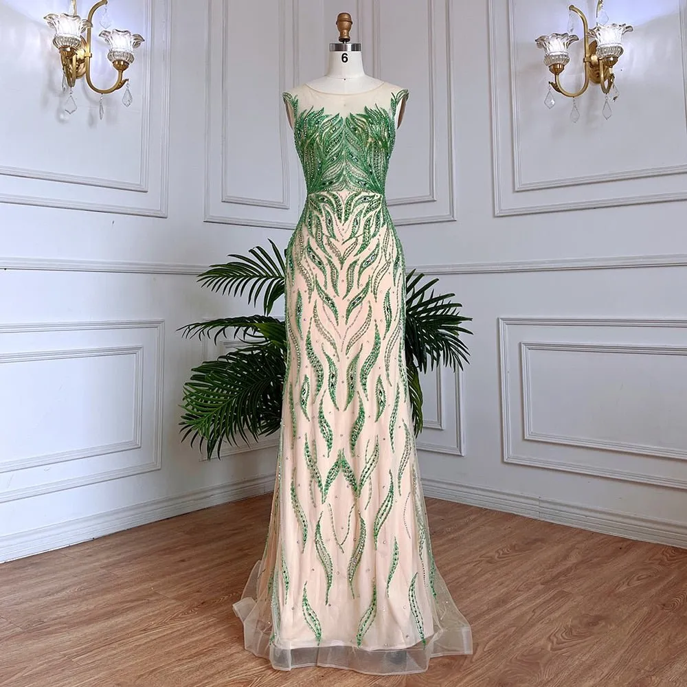 Lilac Mermaid Elegant Beaded Gowns For Women