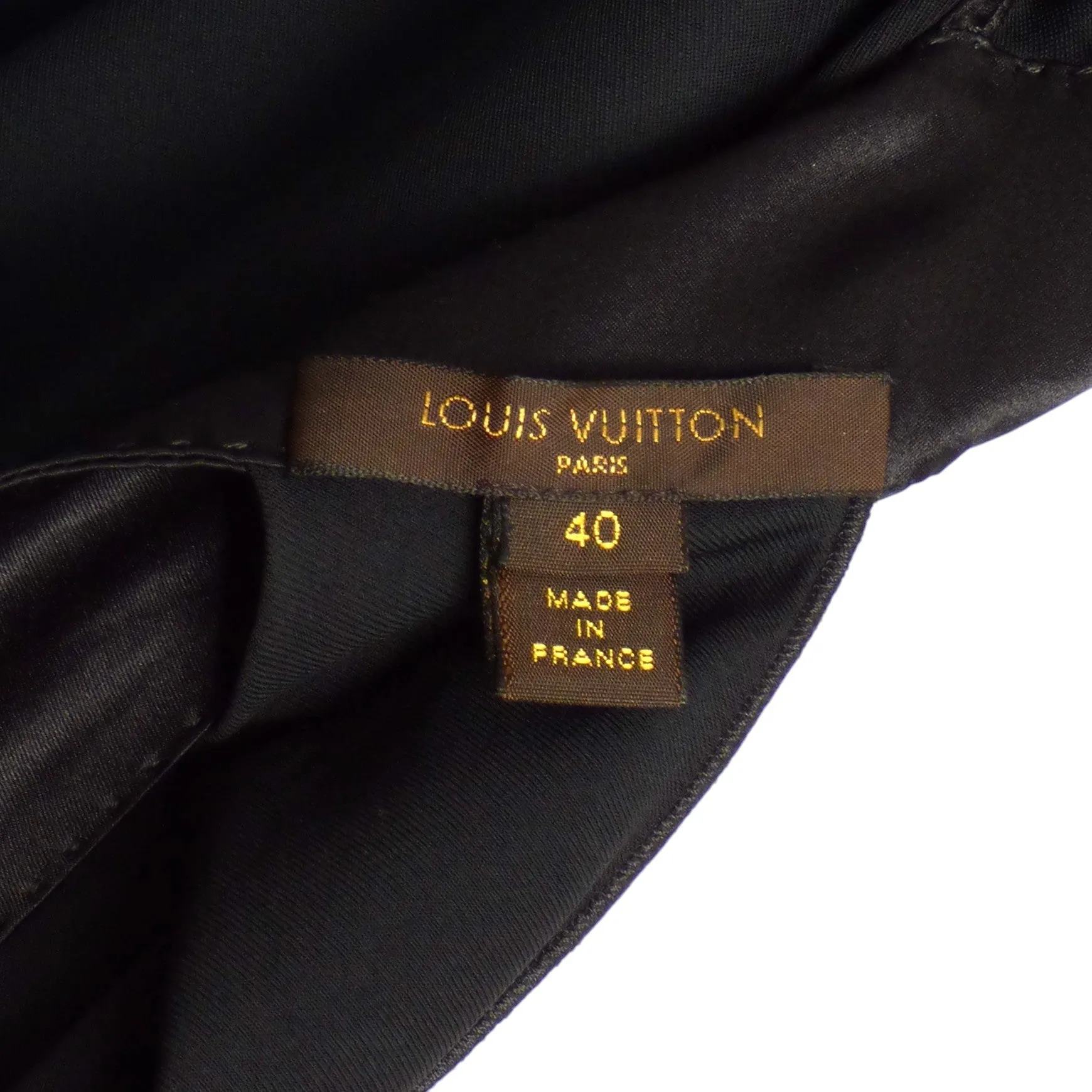 LOUIS VUITTON- Black Jersey Knit Wrap Style Blouse, Size 10