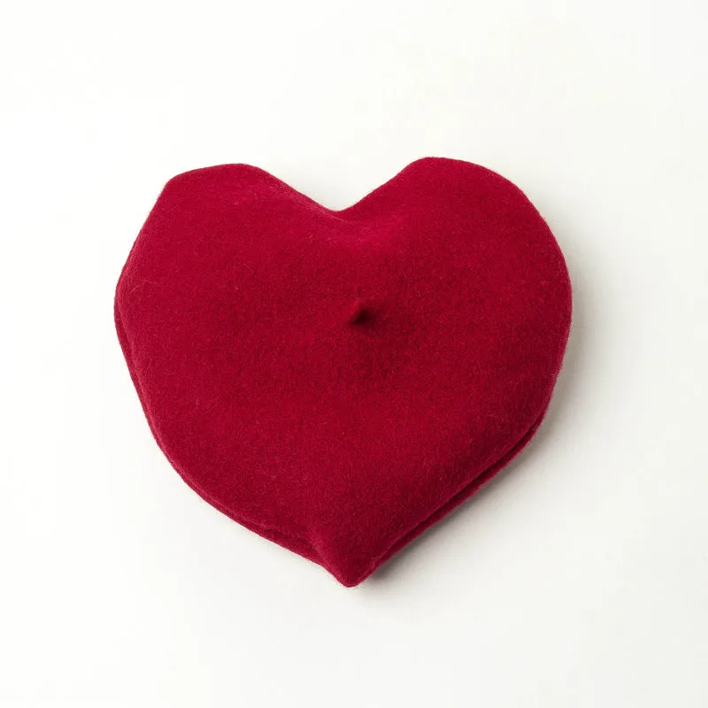 Lovely Heart Wool Beret