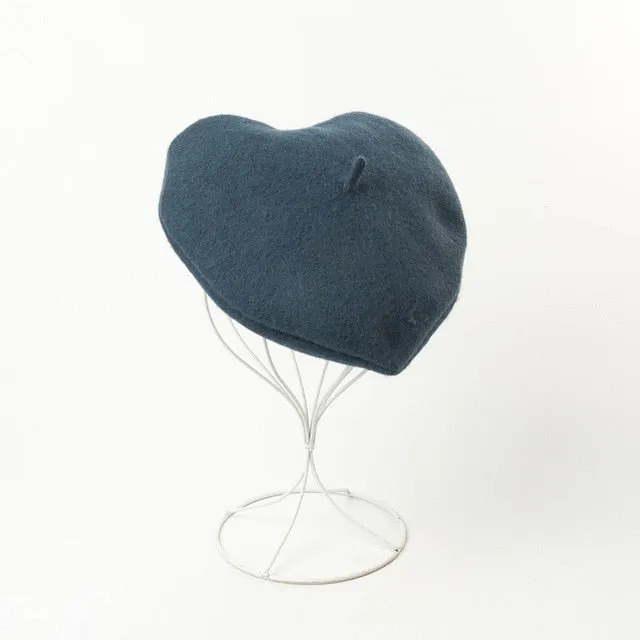 Lovely Heart Wool Beret