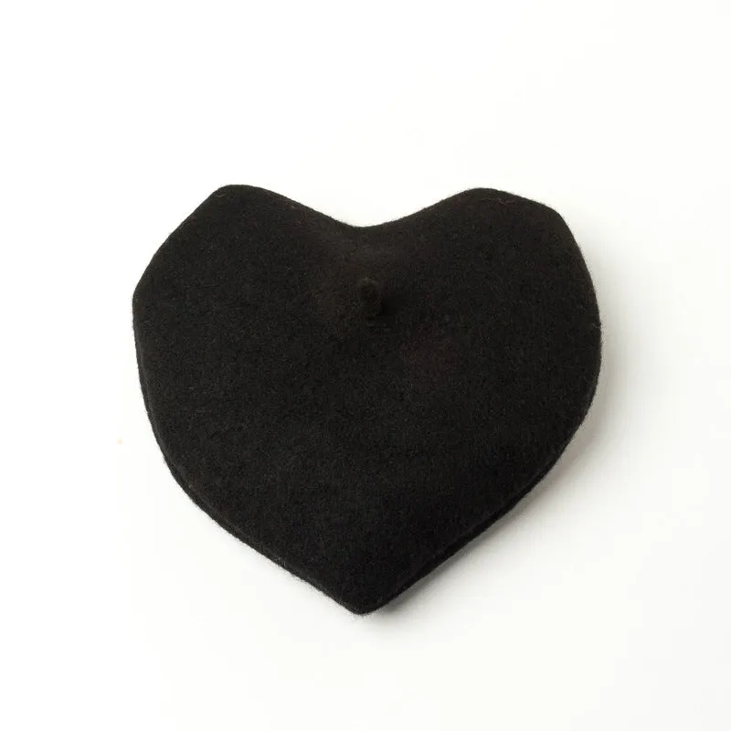 Lovely Heart Wool Beret