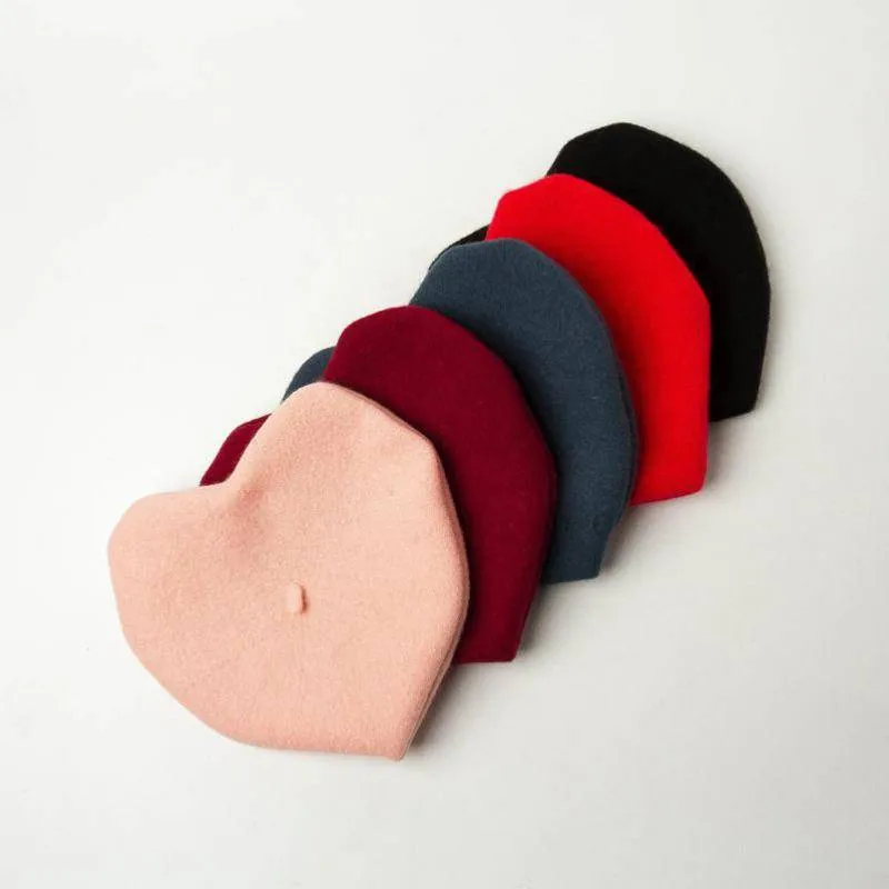 Lovely Heart Wool Beret