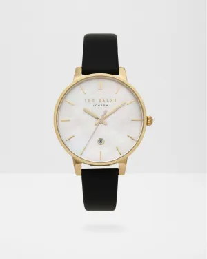 Lurisia Pearl Face Leather Strap Watch
