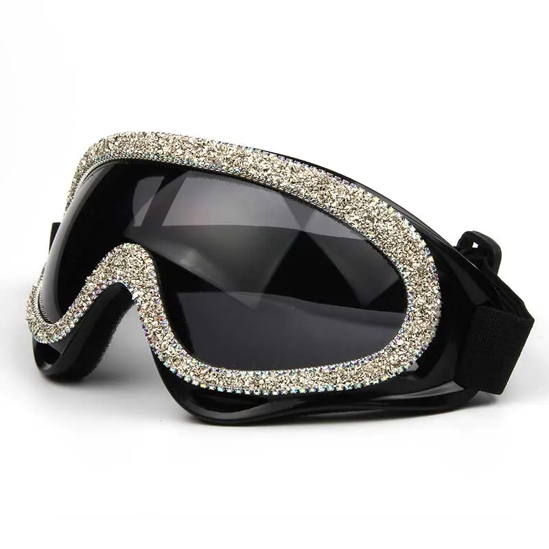 Luxury designer rhinestone goggle sunglasses