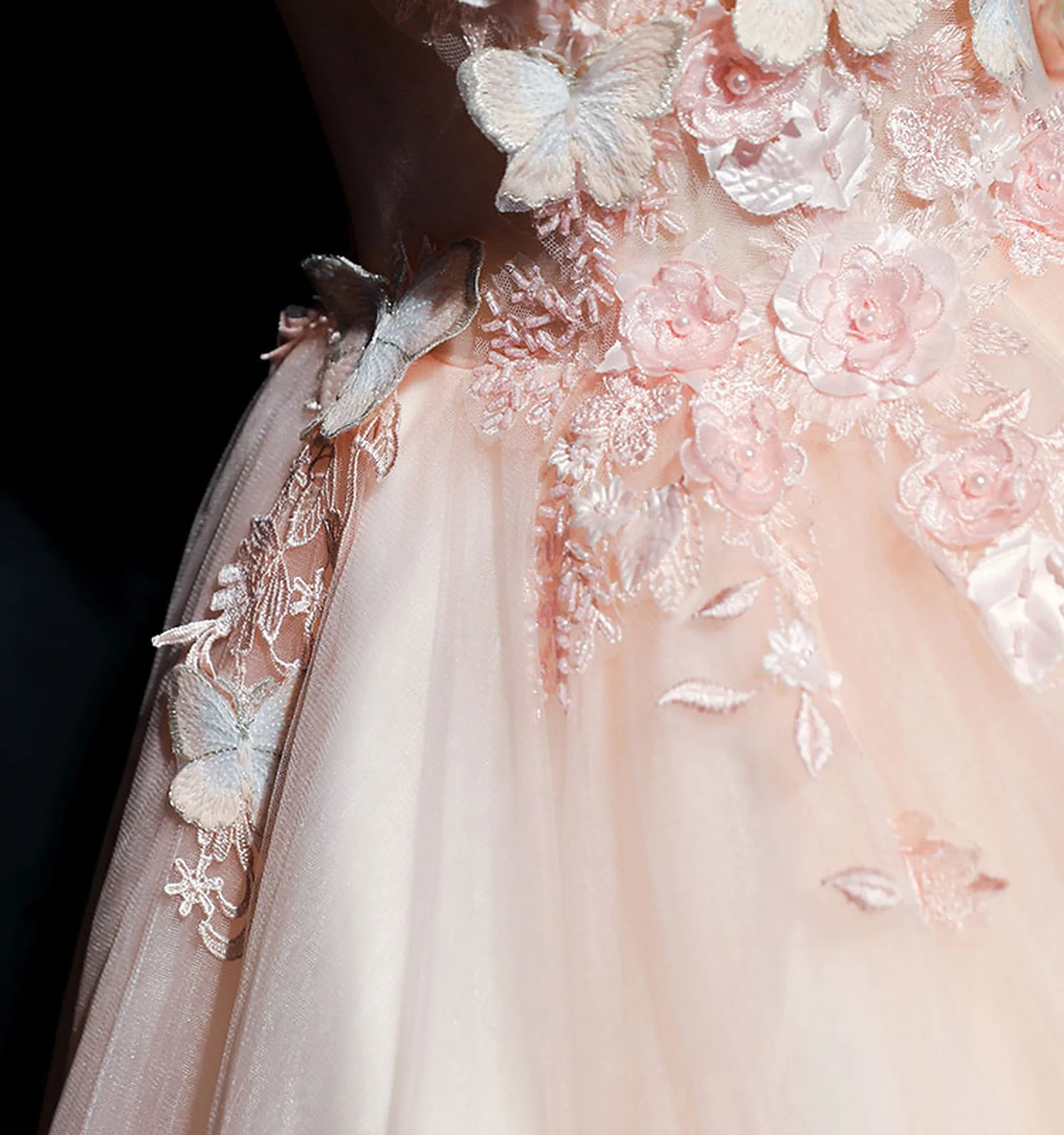 Luxury Lace 3D Flowers Quinceañera and Evening Party Dress