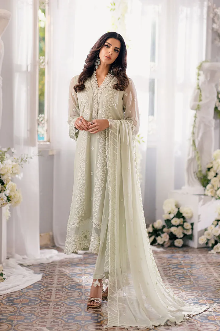 Luxury Neo Mint Embroidered Chiffon Pakistani Salwar Kameez