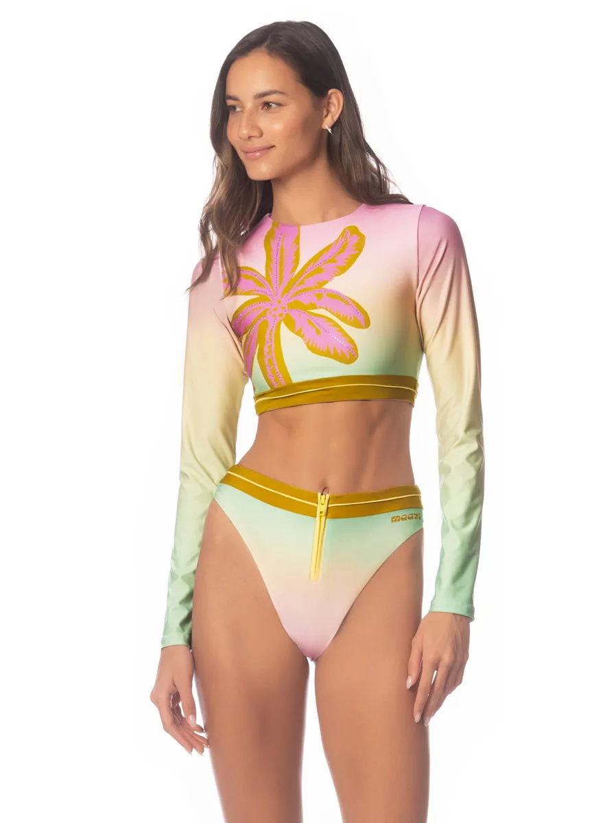 Maaji Candy Palms Stagey High Rise Classic Bikini Bottom