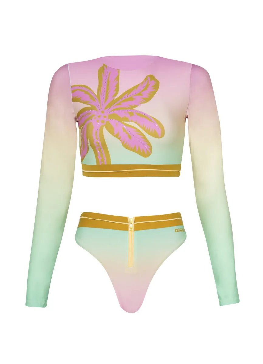Maaji Candy Palms Stagey High Rise Classic Bikini Bottom