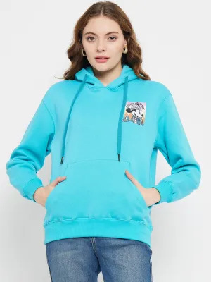 Madame Disney Mickey Mouse Print Blue Sweatshirt