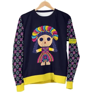 Maria Mexican Doll Folk Art Woman Sweater