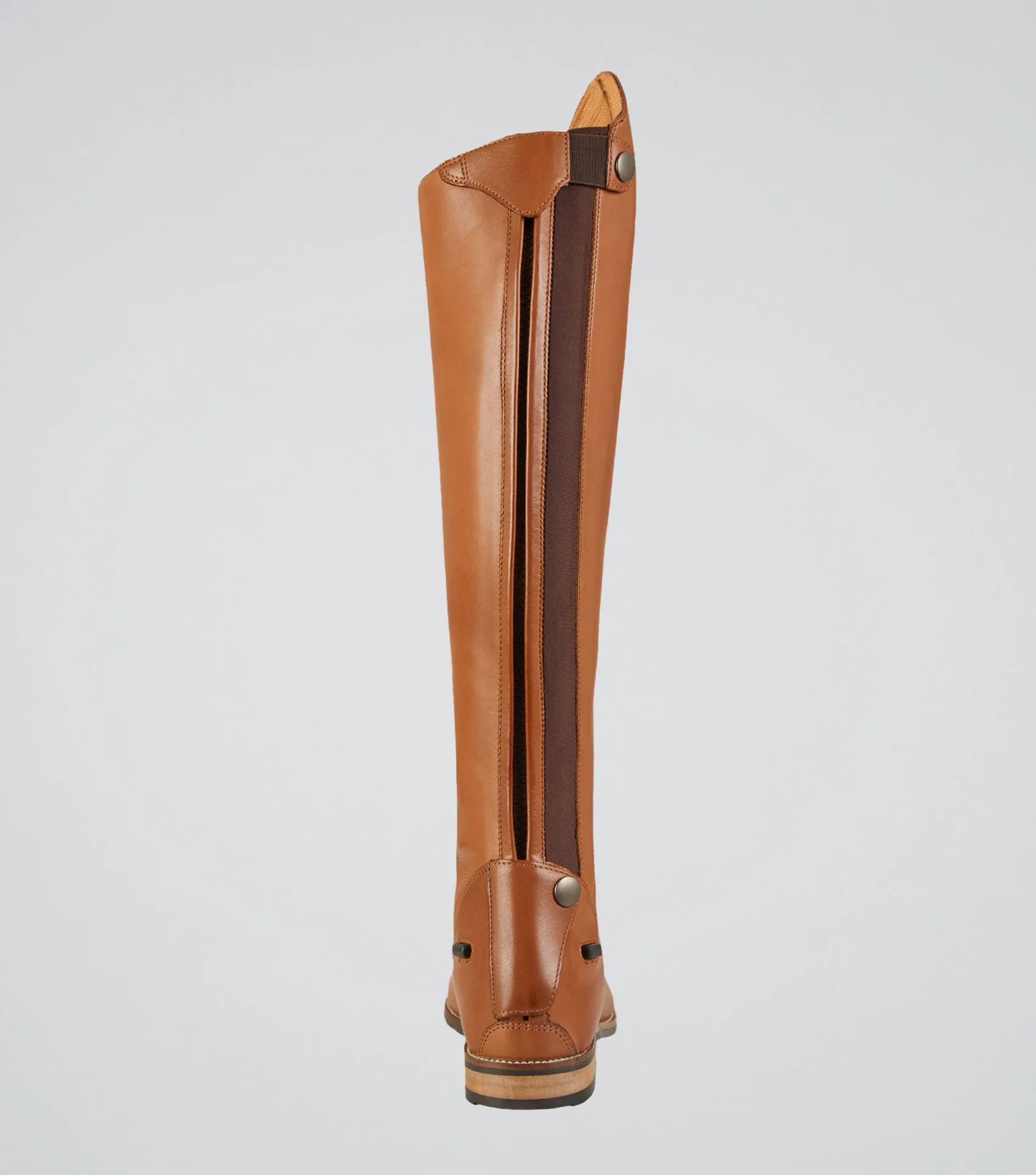 Maurizia Ladies Lace Front Tall Leather Riding Boots Cognac (Wide Calf)