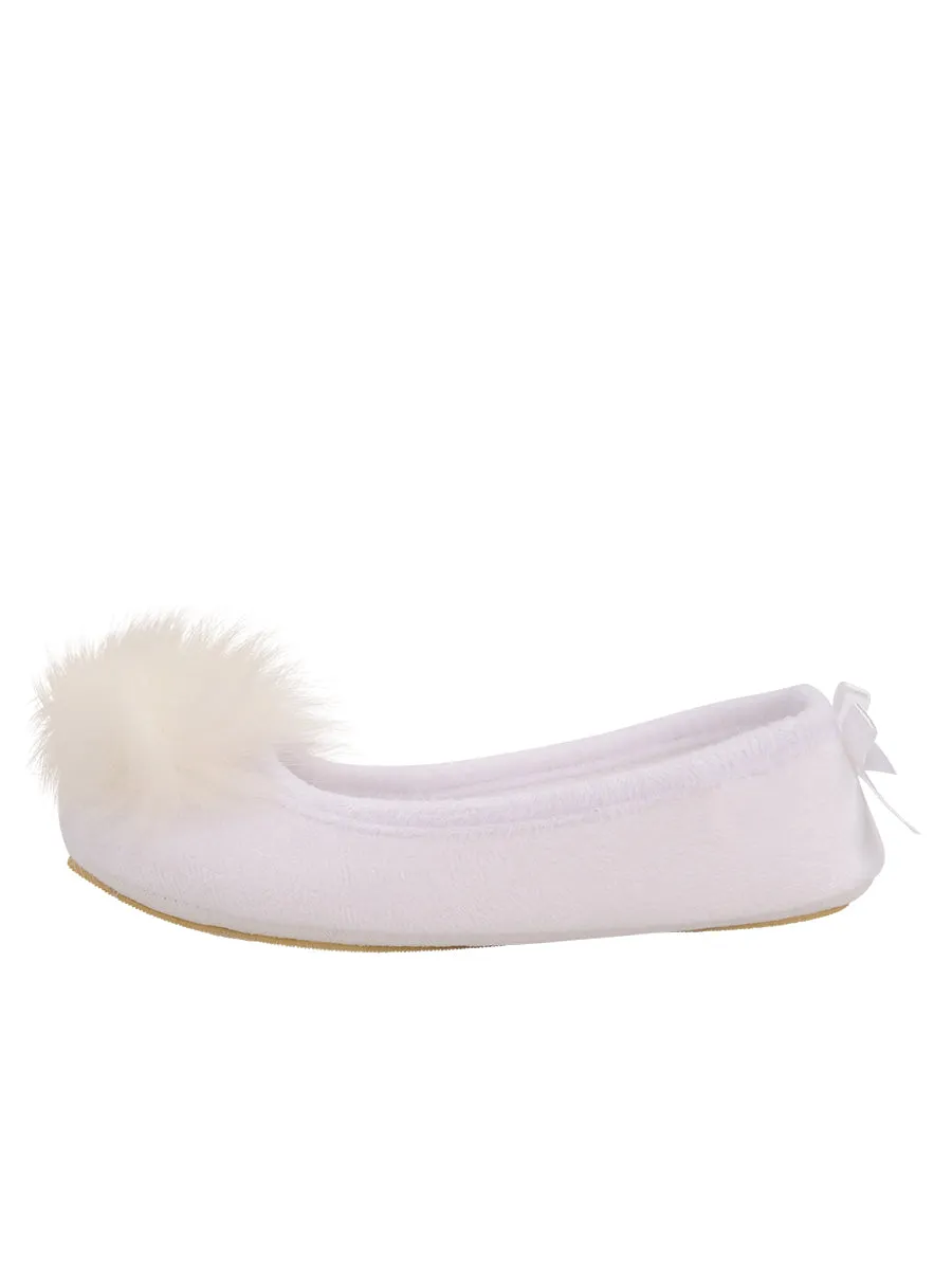Meghan Faux Fur Pom Slipper