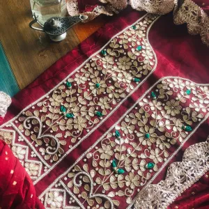 Mehroon Gotawork Salwar Suit