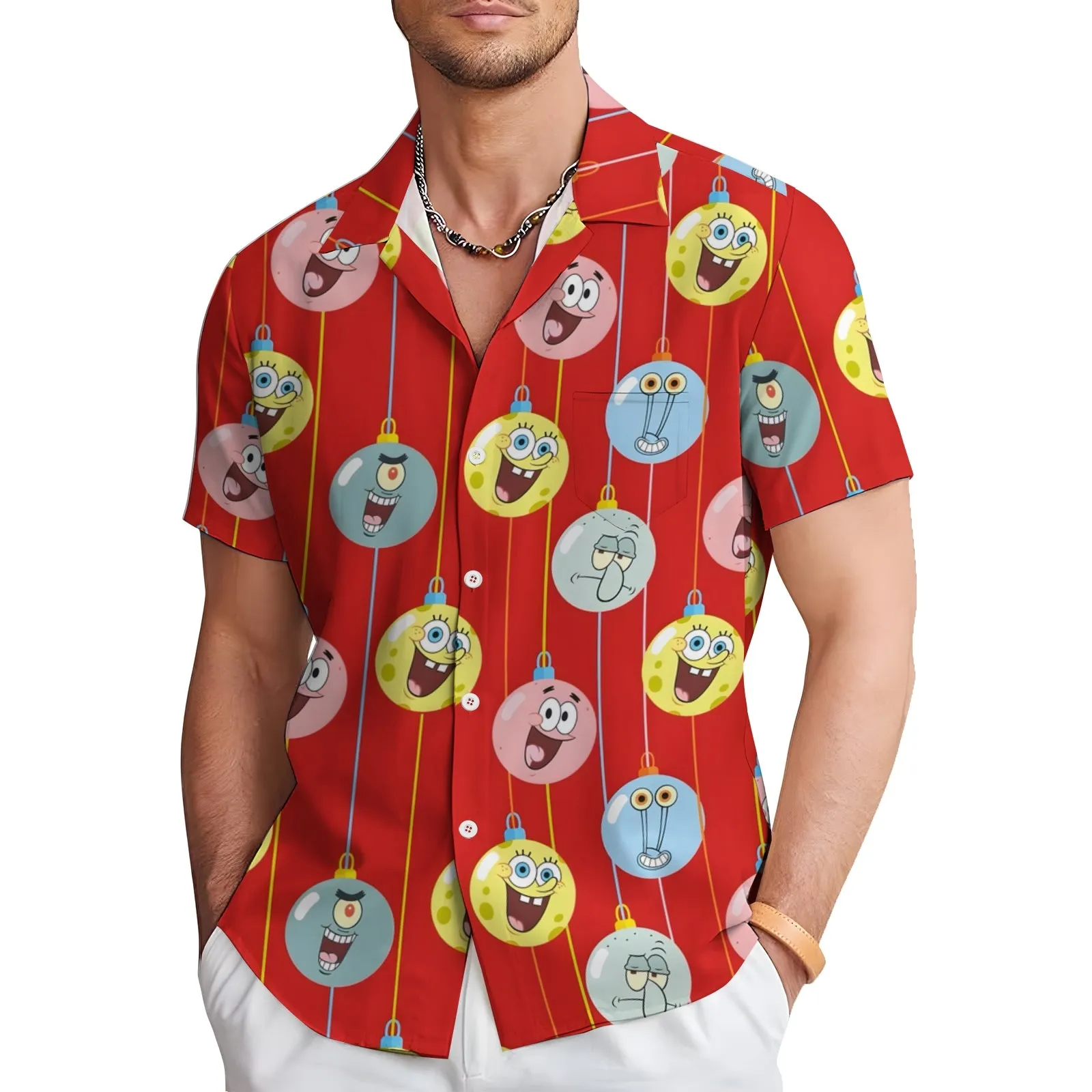 Men's Cartoon Casual Short Sleeve Shirt 2403000420