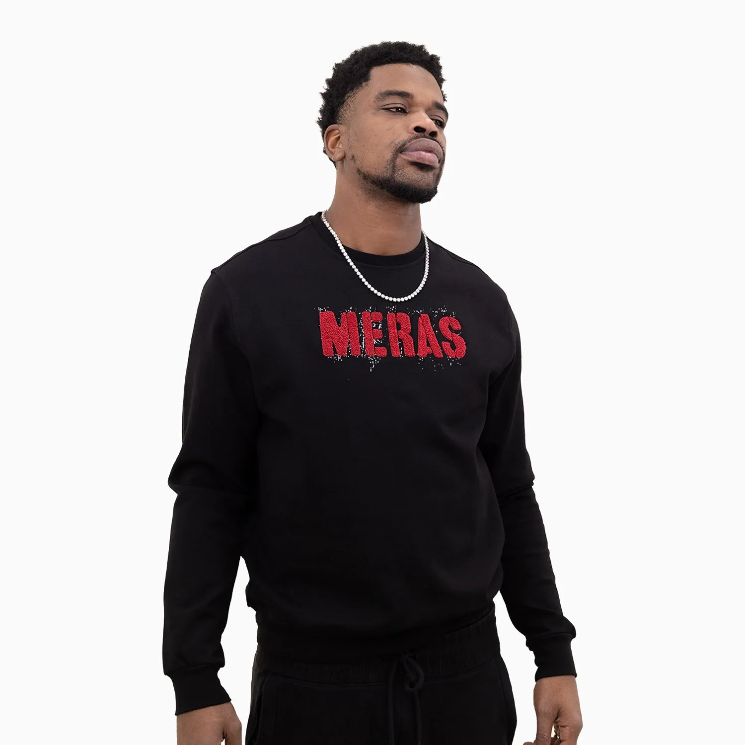 Men's Chenille Patch Crew Neck Sweatshirt