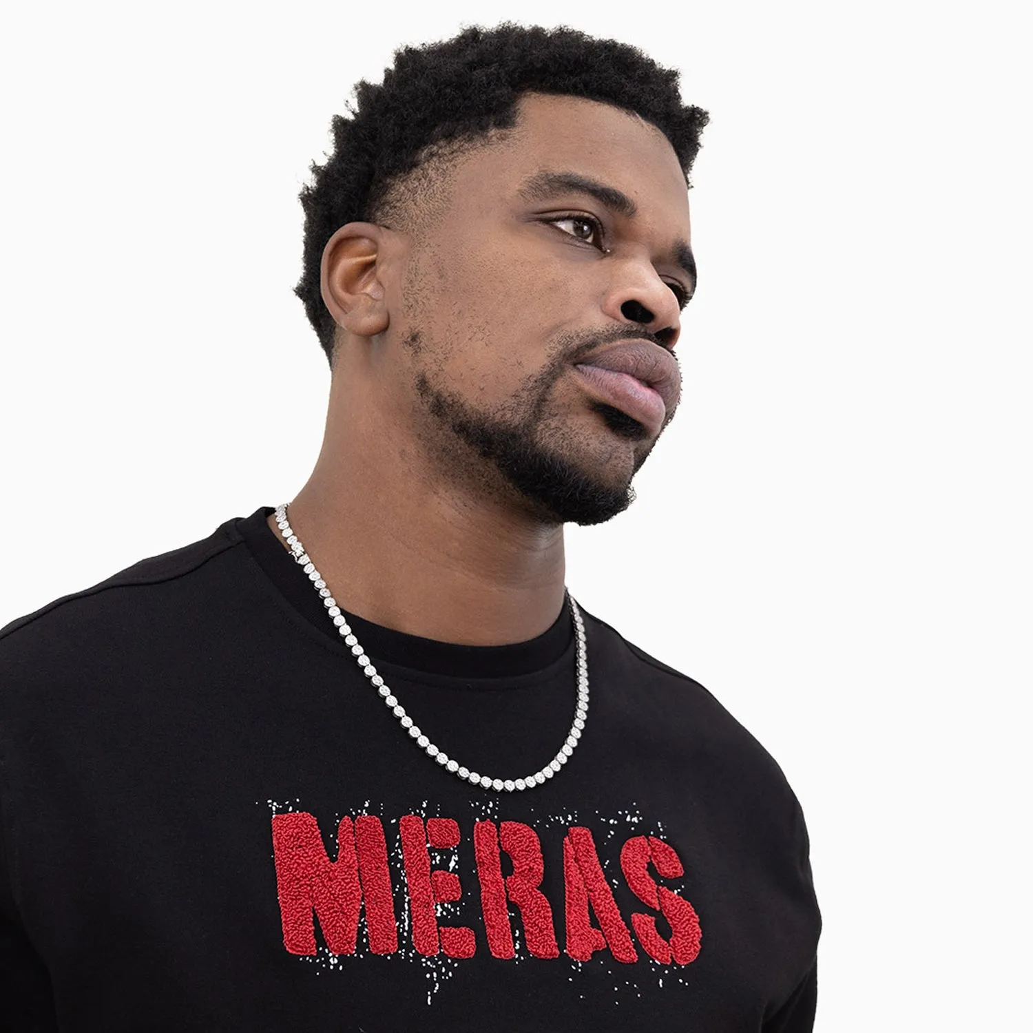 Men's Chenille Patch Crew Neck Sweatshirt