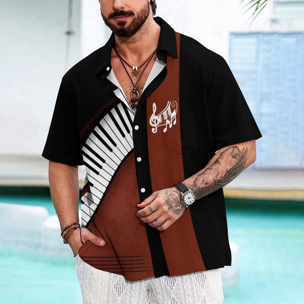 Men's Classic Summer Vibes Piano Keys Shirt 2407000418