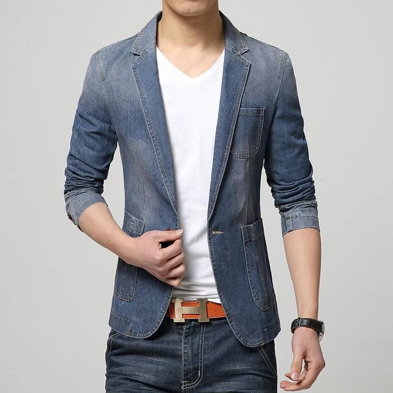 Men's Denim Fashion Jean Blazer