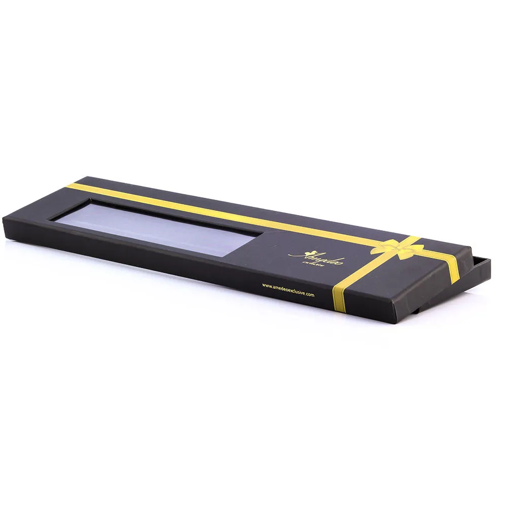 Men's Fashion Jacquard Black With Flowers Neck Tie Box