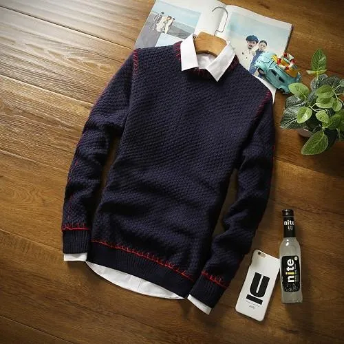 Men's Fashion Stitching Sweater
