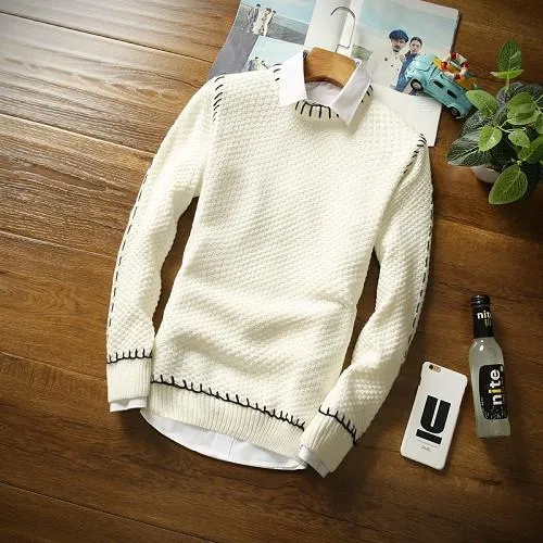 Men's Fashion Stitching Sweater