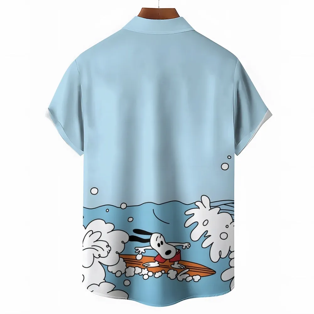 Men's Hawaiian Cartoon Casual Short Sleeve Shirt 2405000209