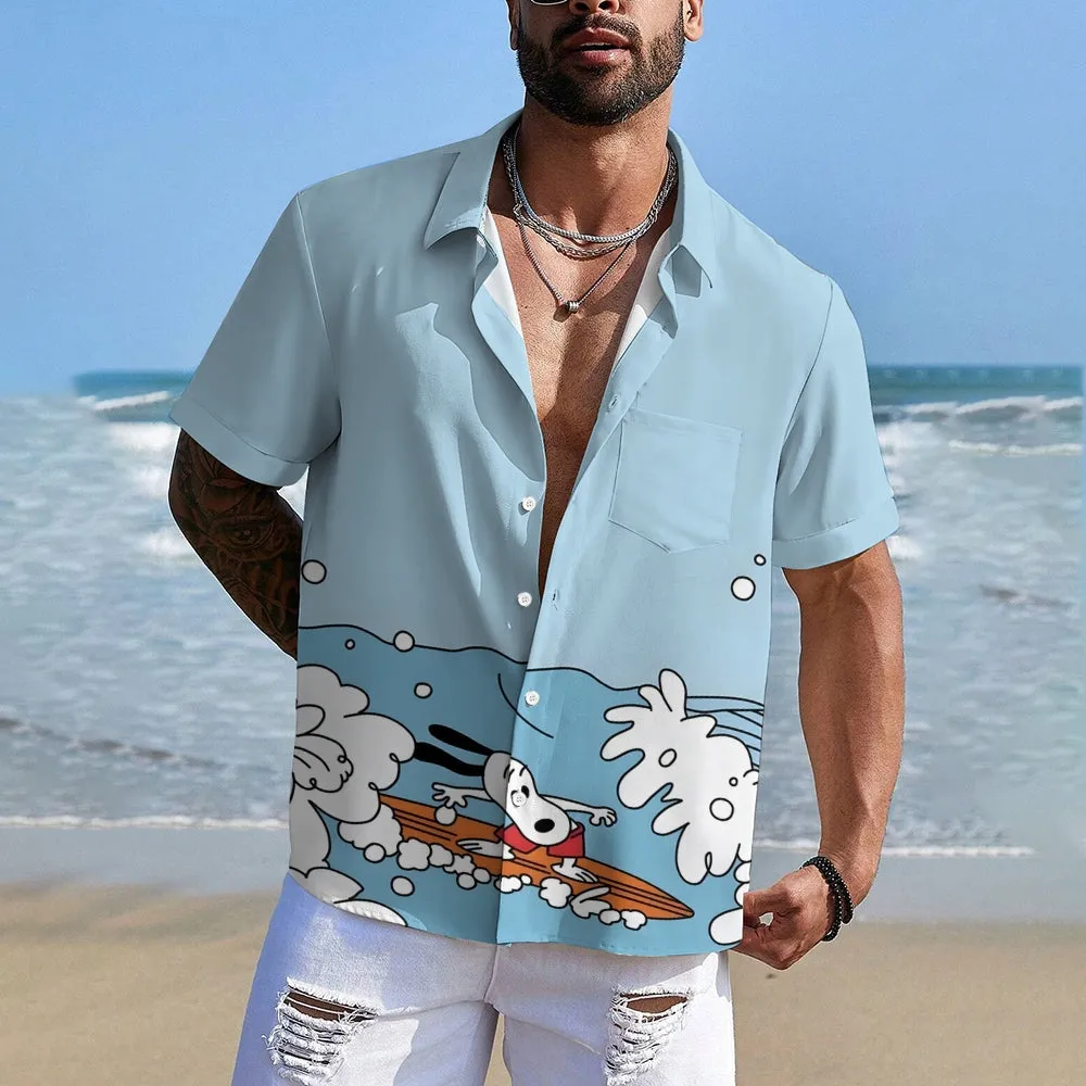 Men's Hawaiian Cartoon Casual Short Sleeve Shirt 2405000209