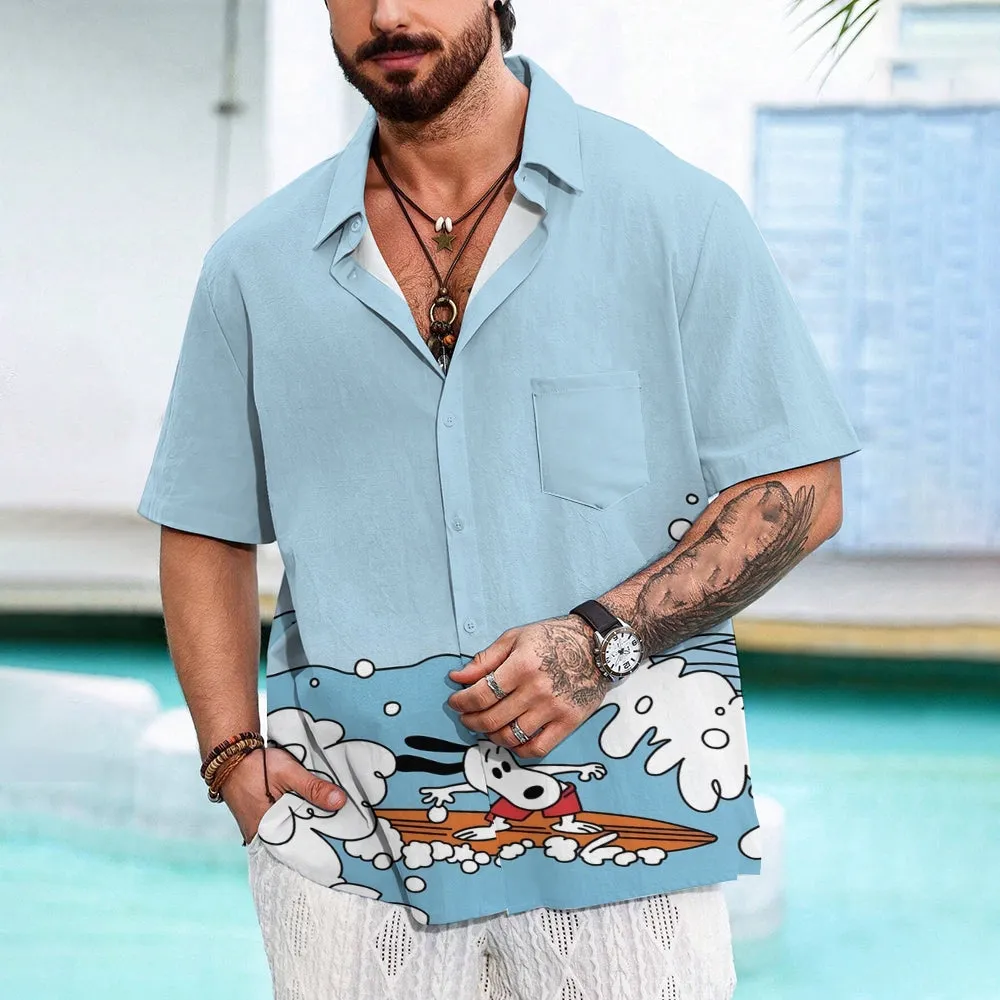 Men's Hawaiian Cartoon Casual Short Sleeve Shirt 2405000209