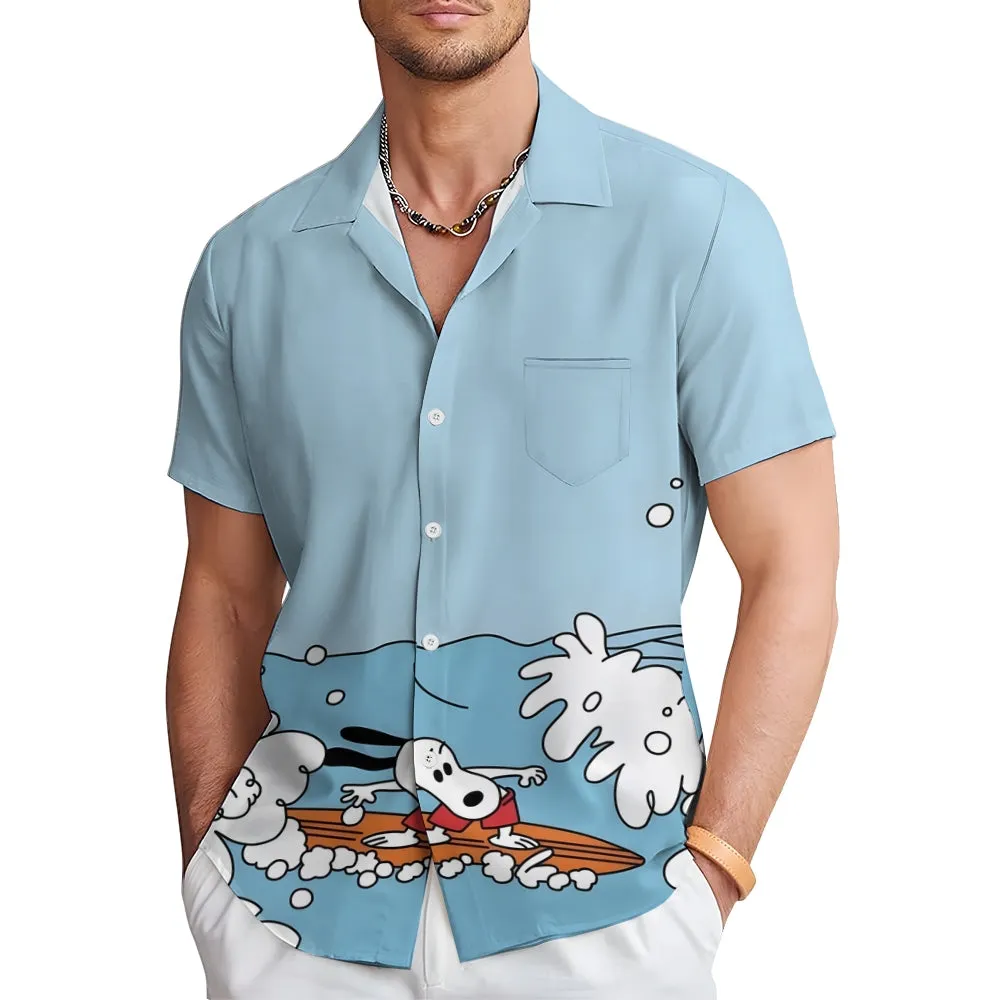 Men's Hawaiian Cartoon Casual Short Sleeve Shirt 2405000209