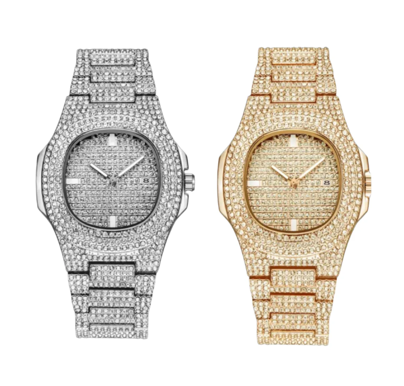 Men's Watch Luxury Brands Designer Fashion Diamond  Date Quartz Watch for Men