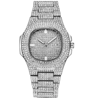 Men's Watch Luxury Brands Designer Fashion Diamond  Date Quartz Watch for Men