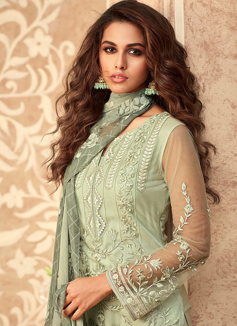 Mint Green Pakistani Salwar Kameez Suit
