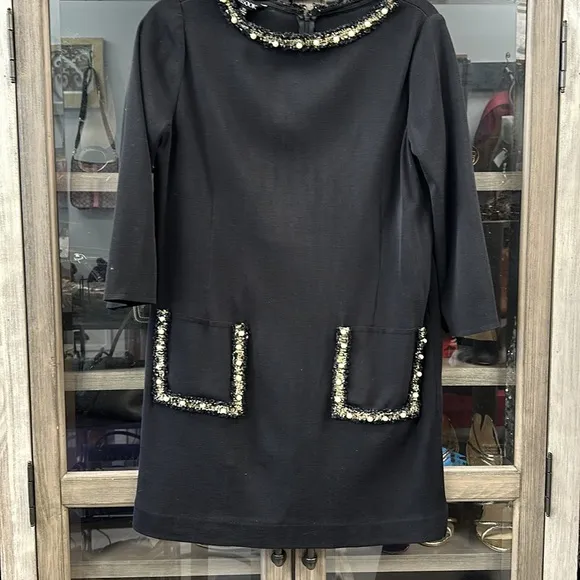 Misook 3/4-Sleeve Knit &amp; Pearly Ribbon Dress Size XS